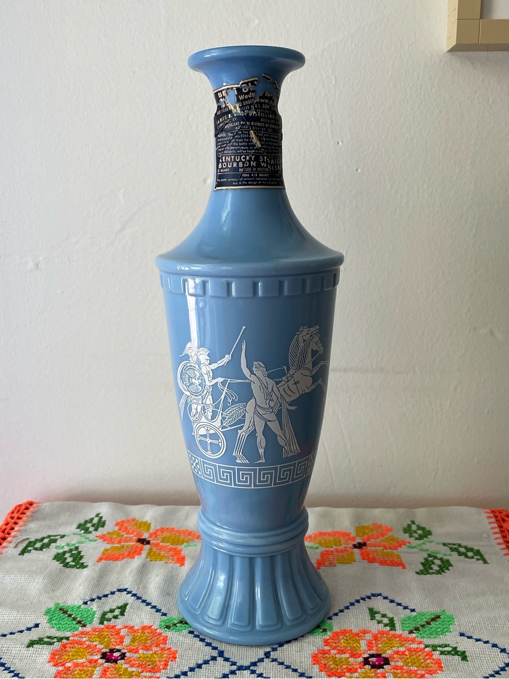 Vintage Jim Beam Olympian Wedgewood Bourbon Whiskey Decanter